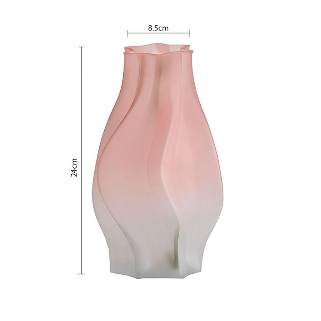 NNEAGS 25cm Pink Glass Vase Art Blown Hand Flower Tall Vintage Art Vases