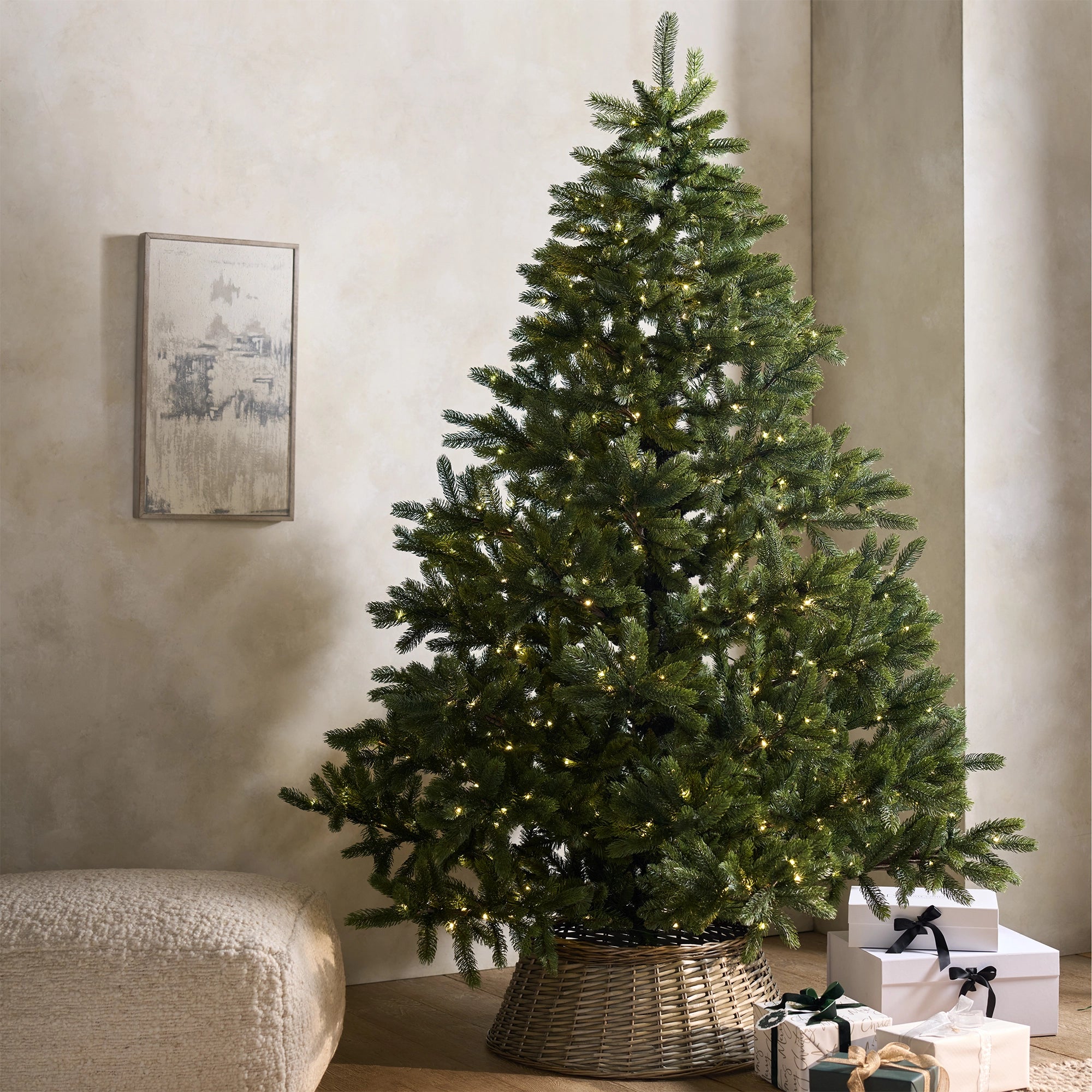 7.5ft Symons Pre-Lit Christmas Tree and Tree Skirt
