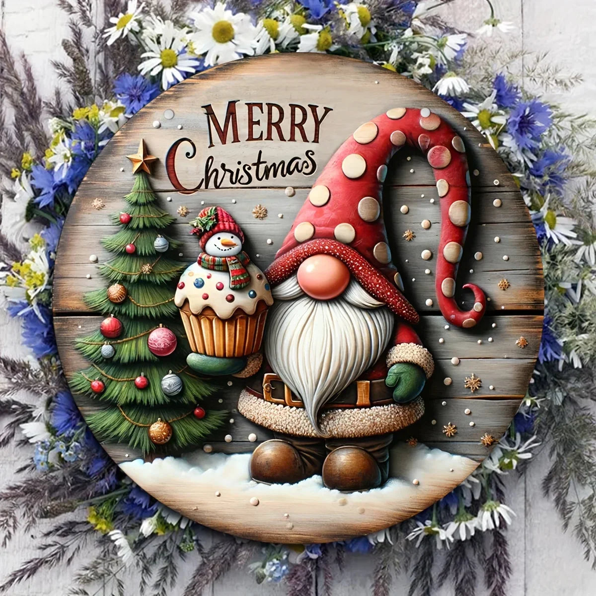 Wooden Merry Christmas Hanging Decoration