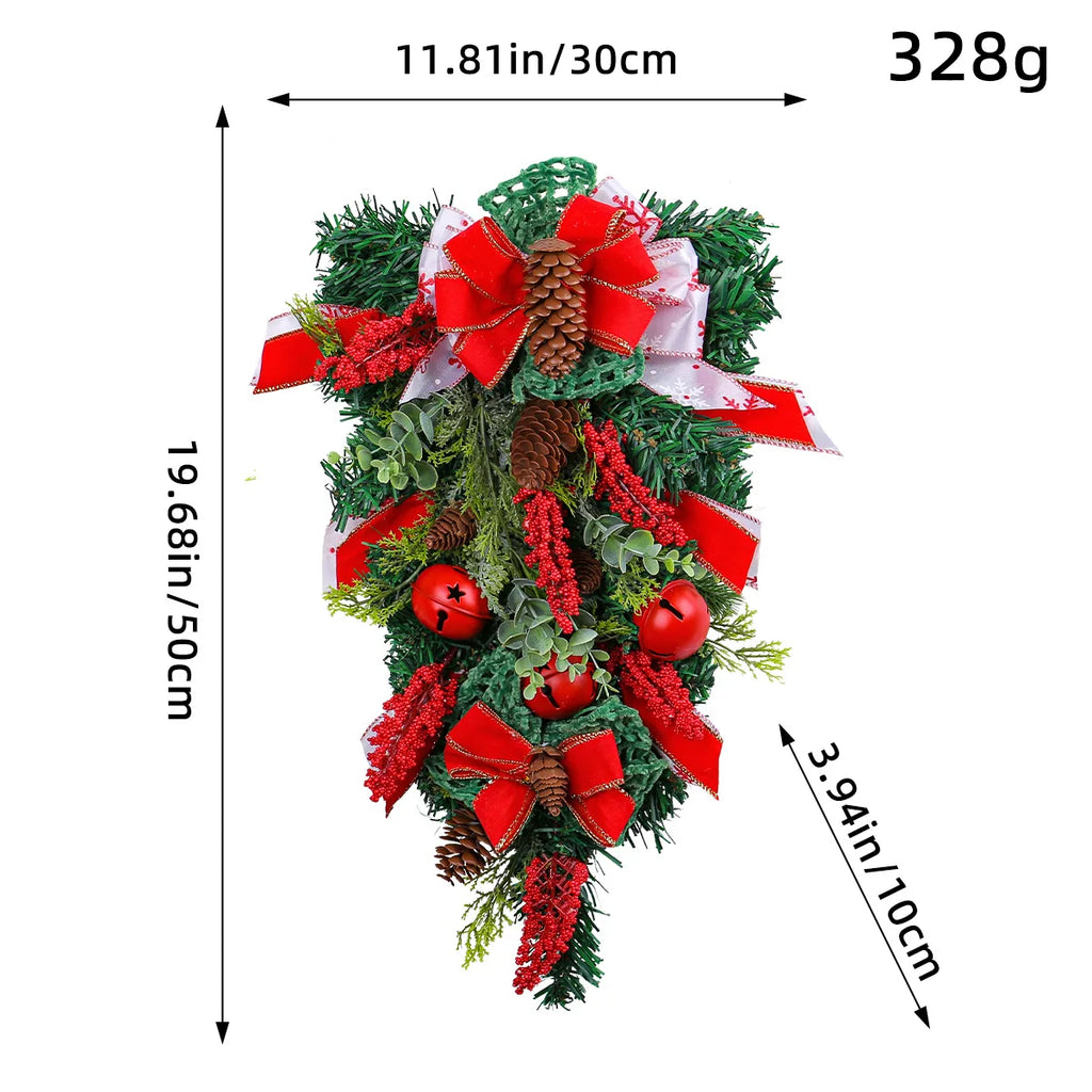 NNEOBA Christmas Wreath with Bell Pinecone