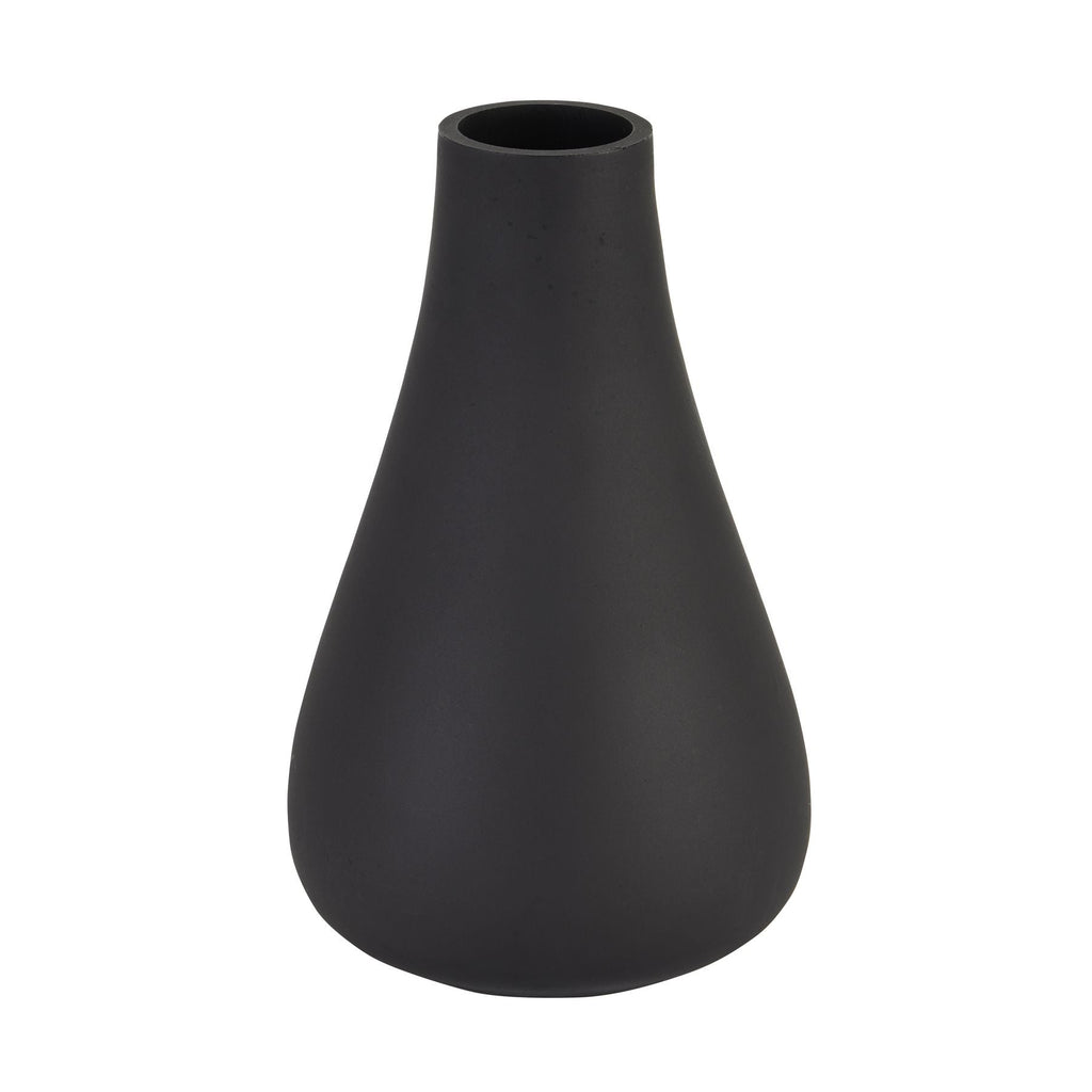 Black Tapered  Short Glass Vase