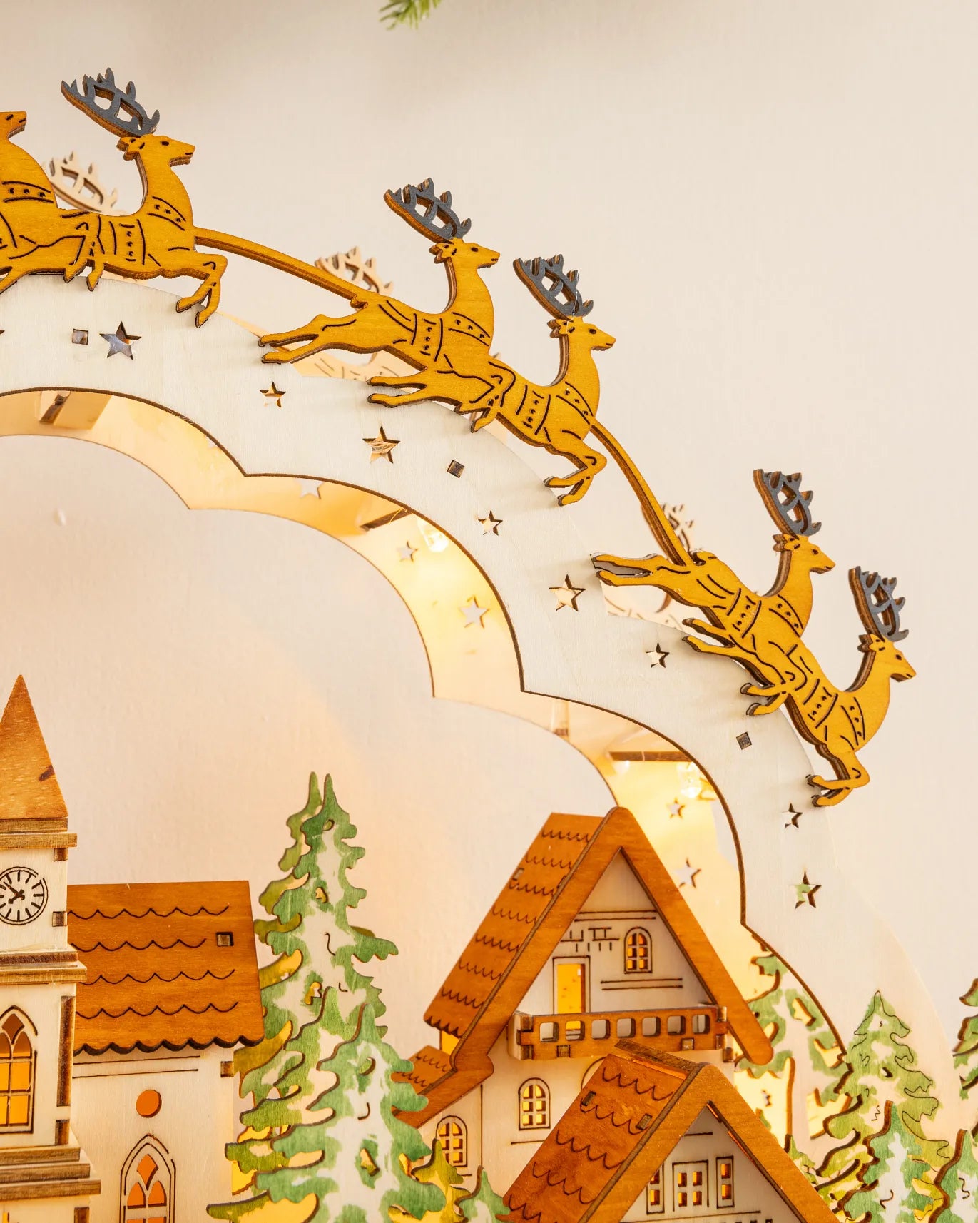 Lit Wooden Christmas Advent Calendars