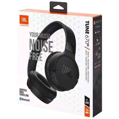 JBL Tune 670NC Bluetooth Vezeték Nélküli Fejhallgató Fekete (JBL-T670-BLK) (JBL-T670-BLK)