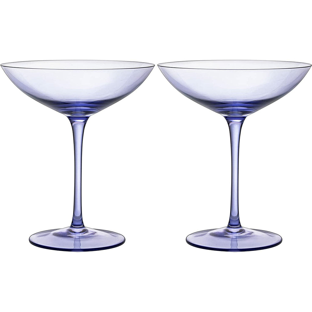 Champagne Coupes 12oz by The Wine Savant - Colorful Champagne Glasses, Prosecco, Mimosa Glasses Set, Cocktail Glass Set, Bar Glassware Luster Glasses (2, Lavender)