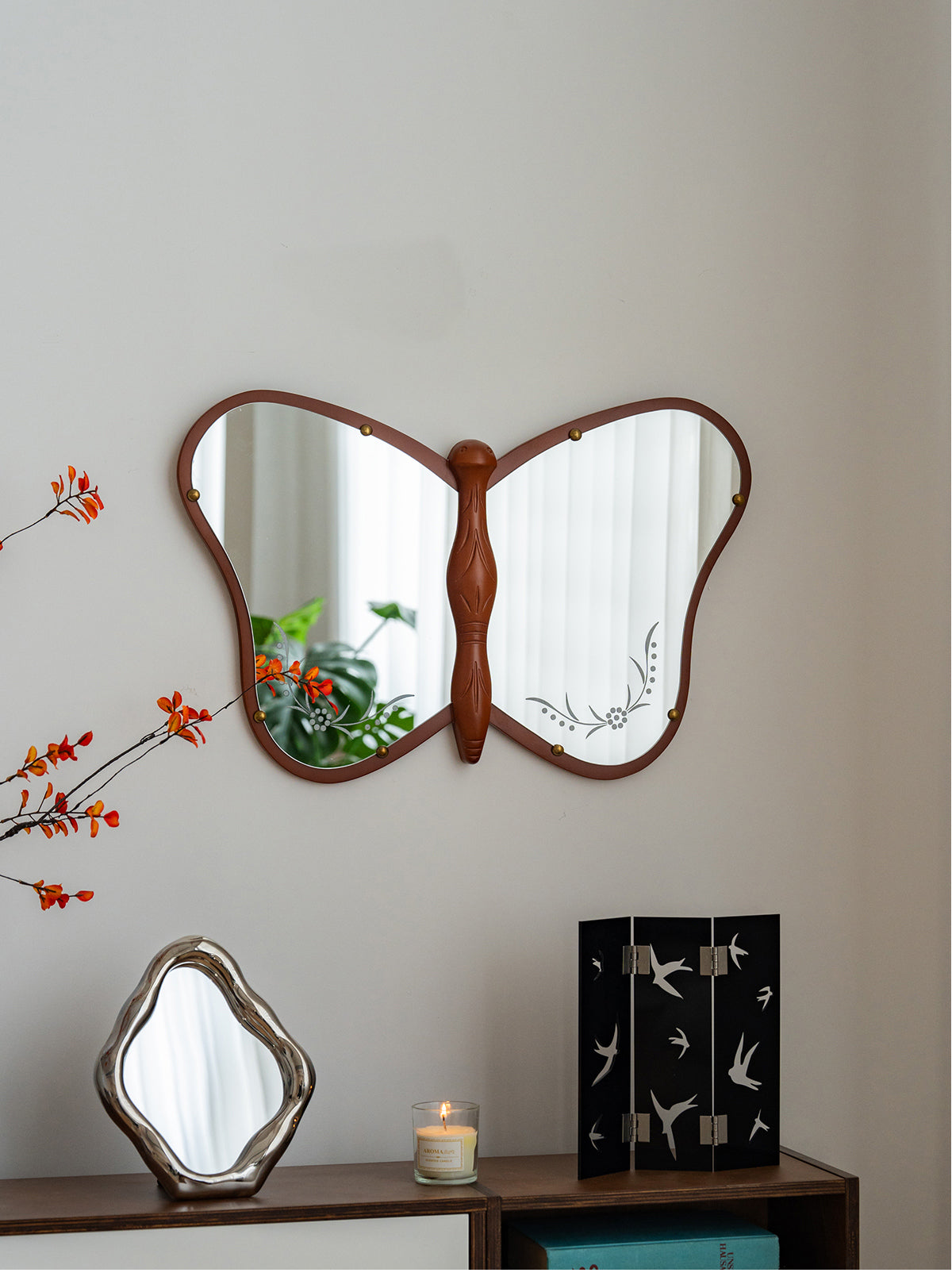 Vintage Butterfly Mirror