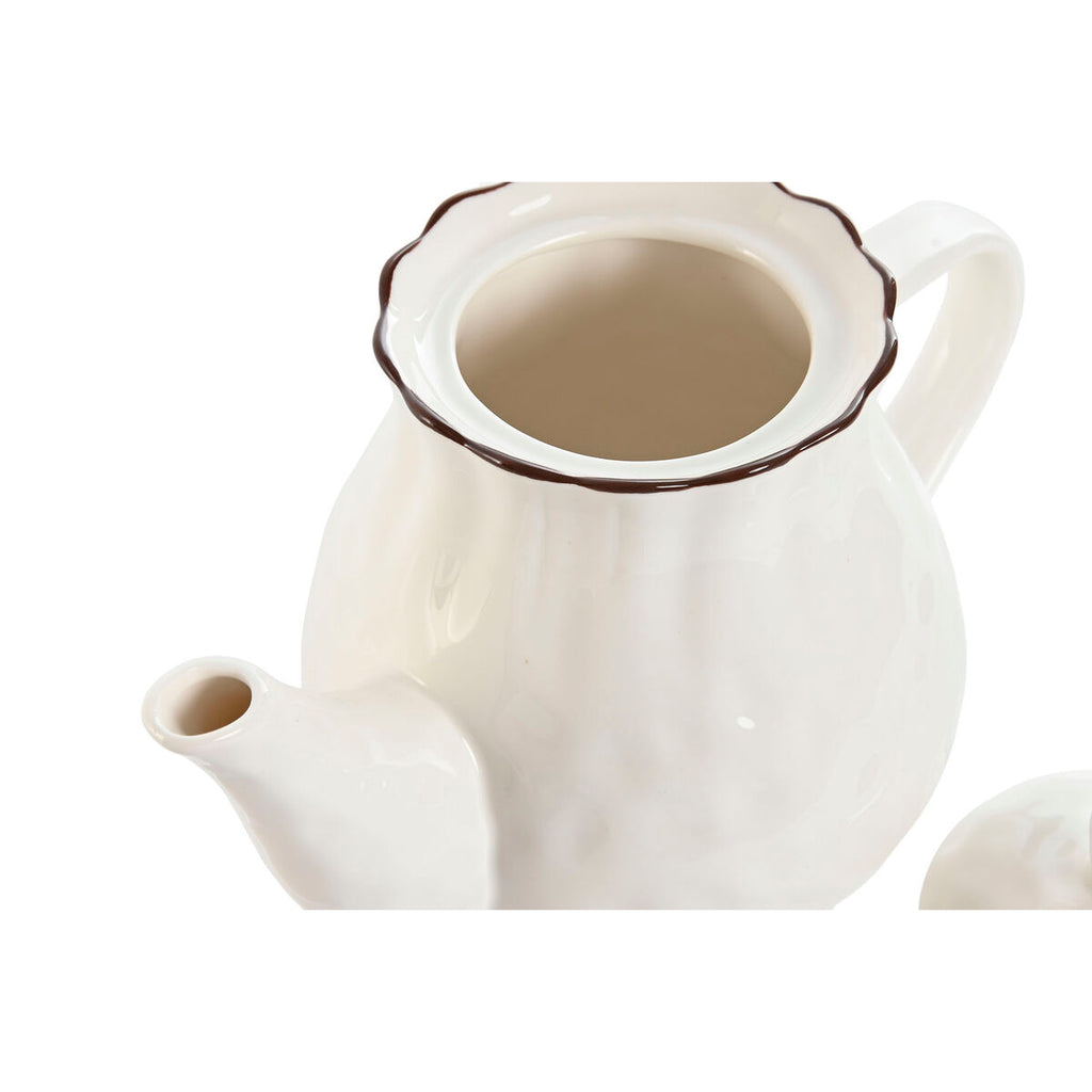 Teapot Home ESPRIT White Brown Porcelain 1 L