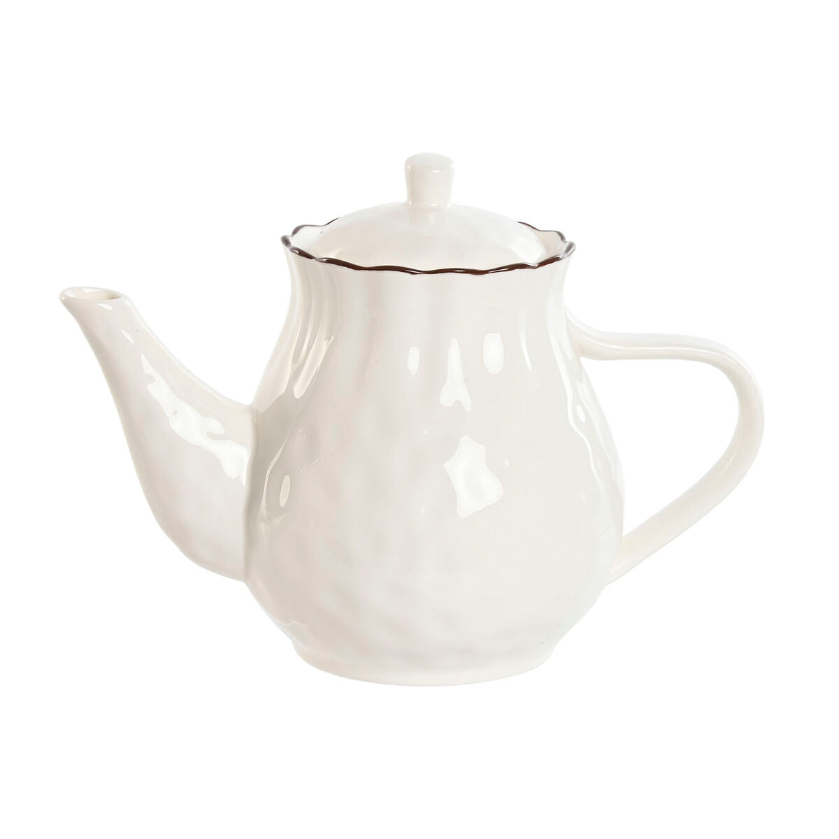 Teapot Home ESPRIT White Brown Porcelain 1 L