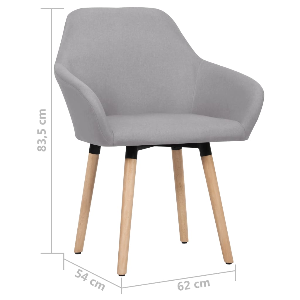 vidaXL Dining Chair Accent Upholstered Arm Chair with Solid Wood Legs Fabric
