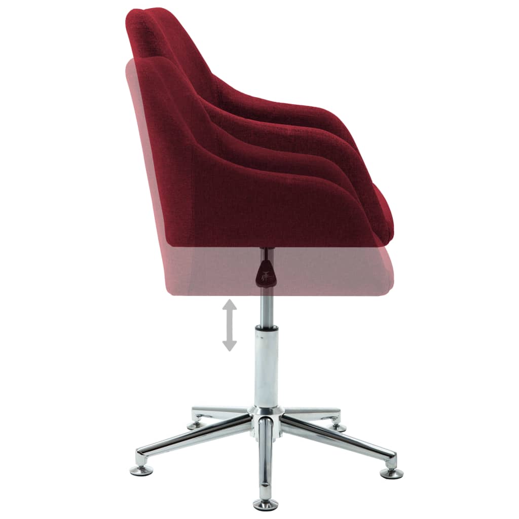 NNEVL Swivel Dining Chair Wine Red Fabric