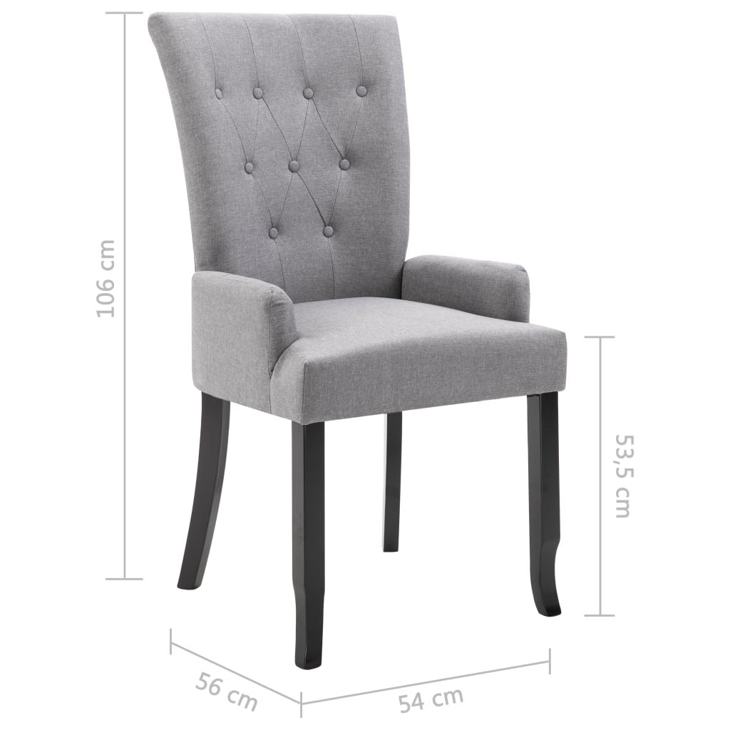 vidaXL Dining Chairs Accent Dining Chair with Armrests for Home Kitchen Fabric