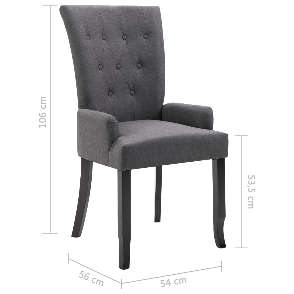 vidaXL Dining Chairs Accent Dining Chair with Armrests for Home Kitchen Fabric