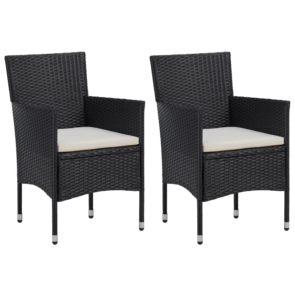 vidaXL Rattan Dining Chairs 2 Pcs Outdoor Wicker Dining Chair Poly Rattan