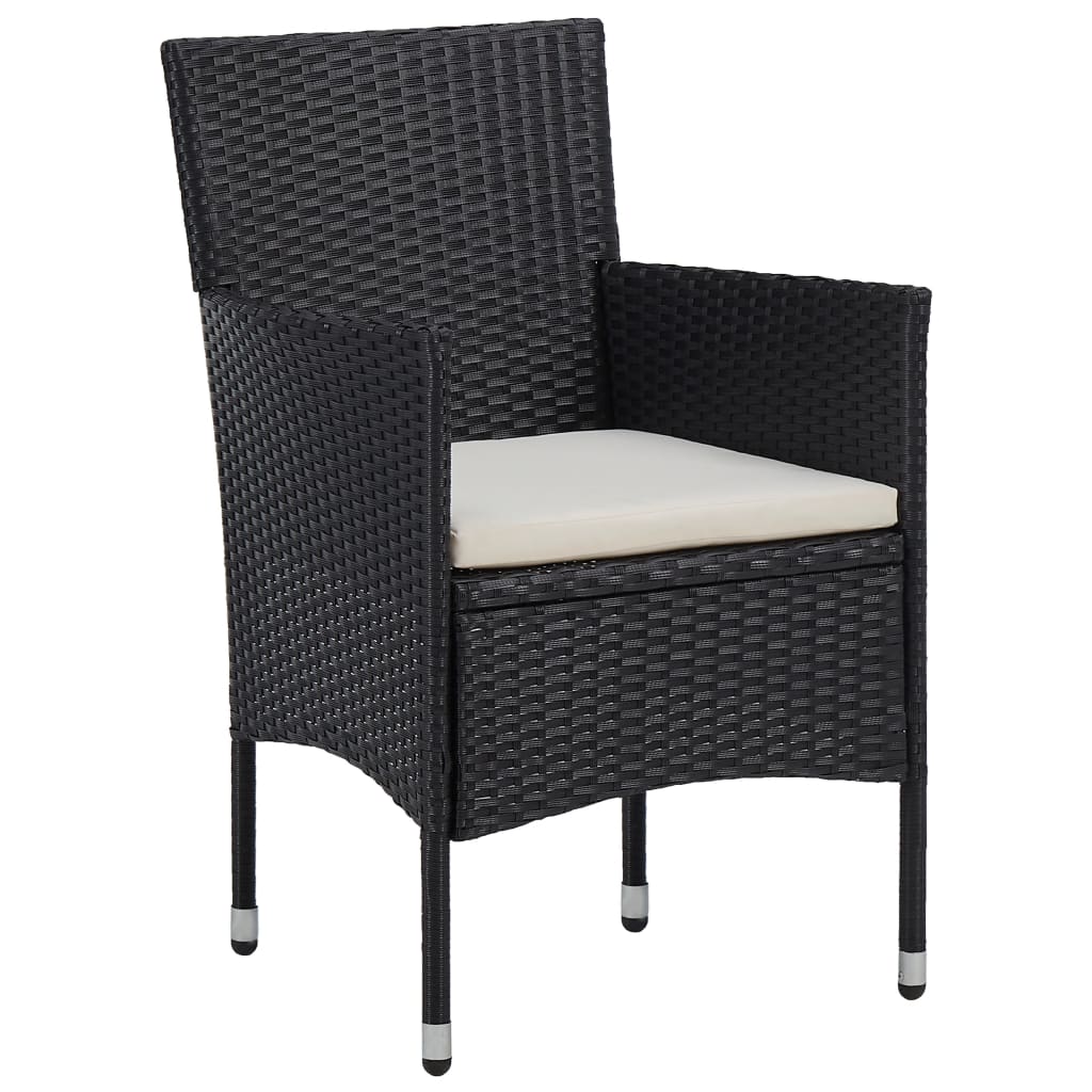 vidaXL Rattan Dining Chairs 2 Pcs Outdoor Wicker Dining Chair Poly Rattan
