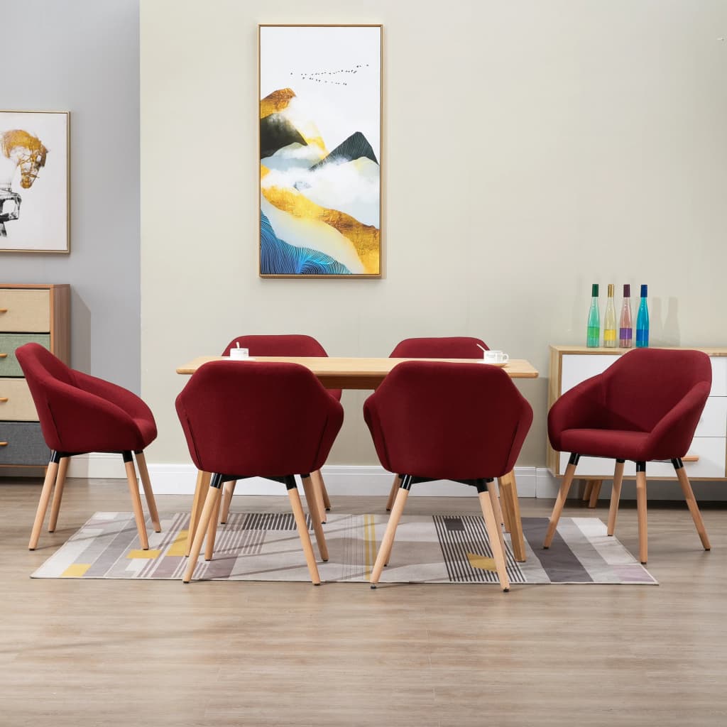 vidaXL Dining Chair Accent Upholstered Arm Chair with Solid Wood Legs Fabric