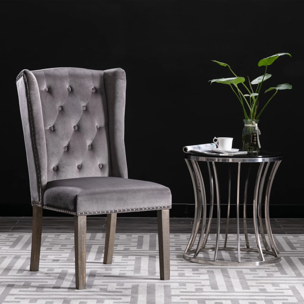 NNEVL Dining Chair Grey Velvet