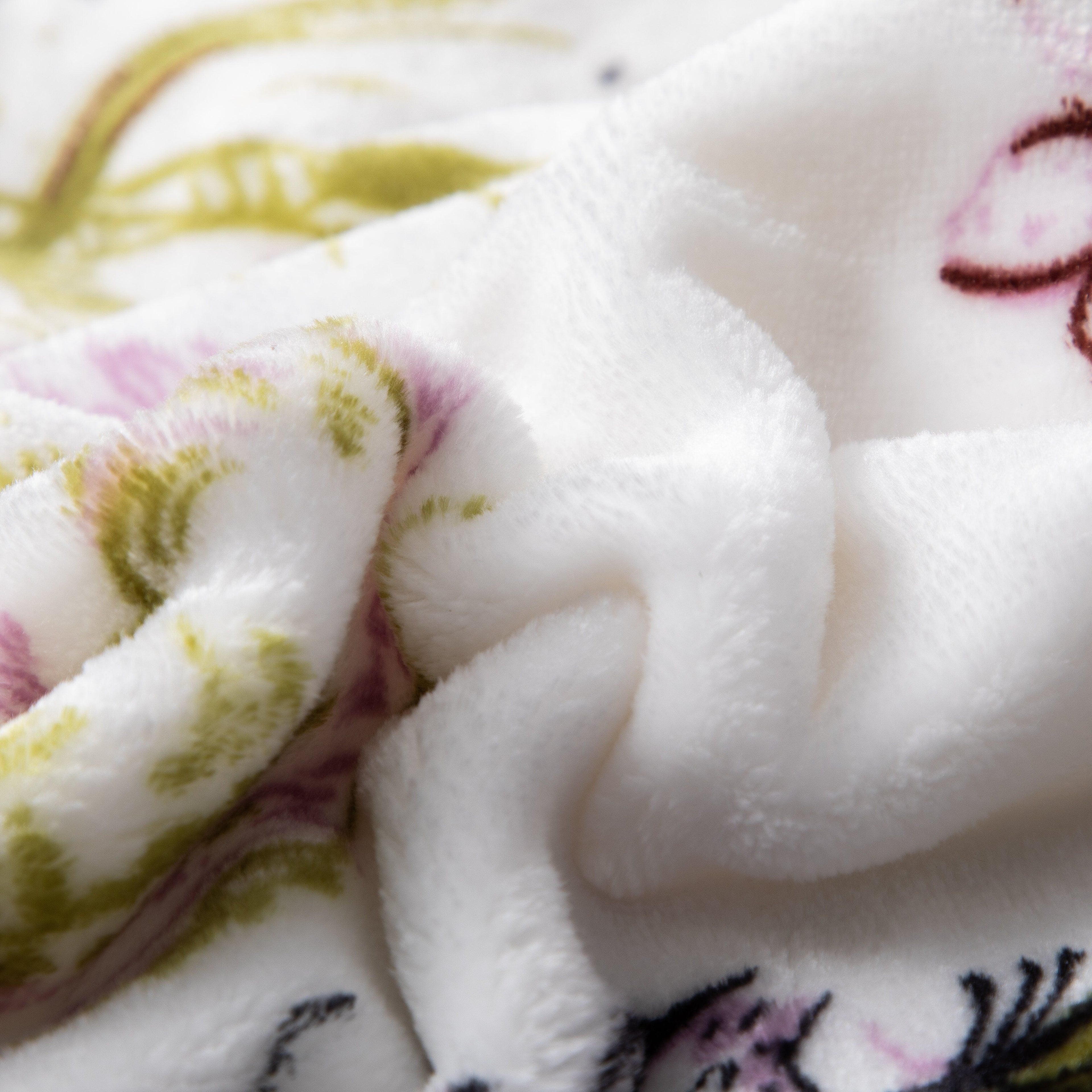 DaDa Bedding Floral Blossoms Spring Cottage Birds Soft Fleece Throw Blanket (XY1010)