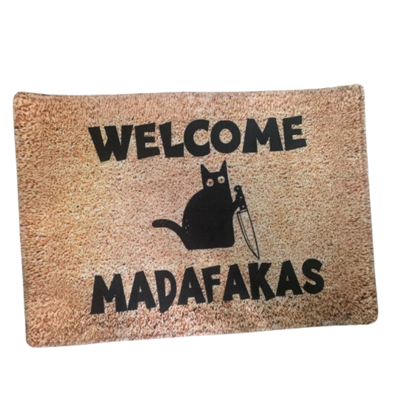 NNEOBA Dark Cat Welcome Doormat