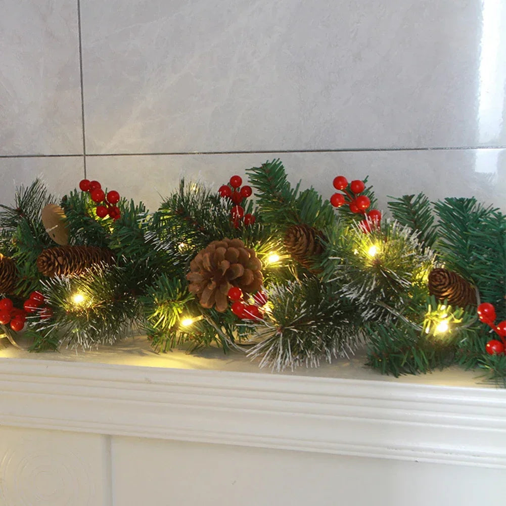 NNEOBA Christmas Garlands with Pinecones and Red Berries