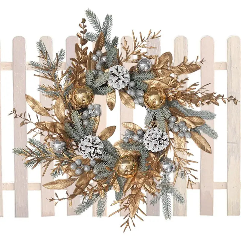 Christmas Pinecone Wreath with Greenery Garland