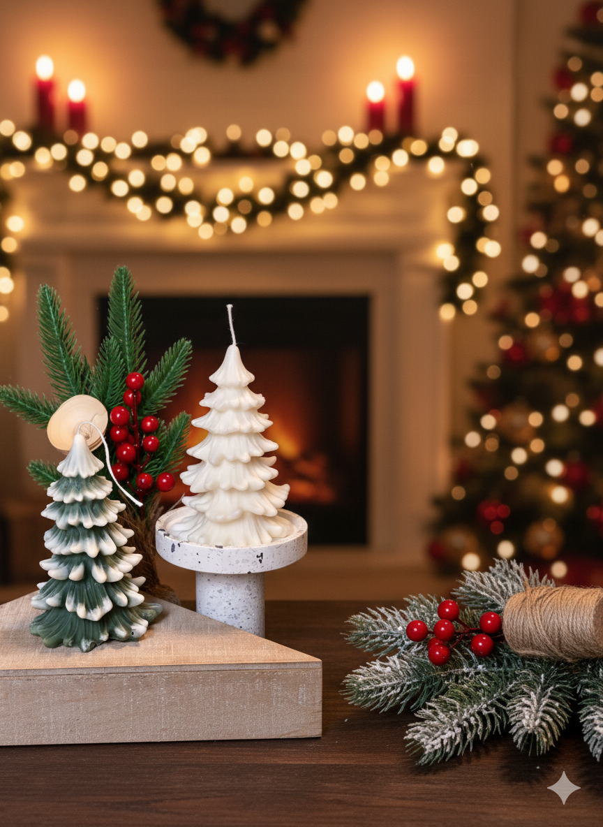 Christmas Tree Candles - Cedar Trees Holiday Decor