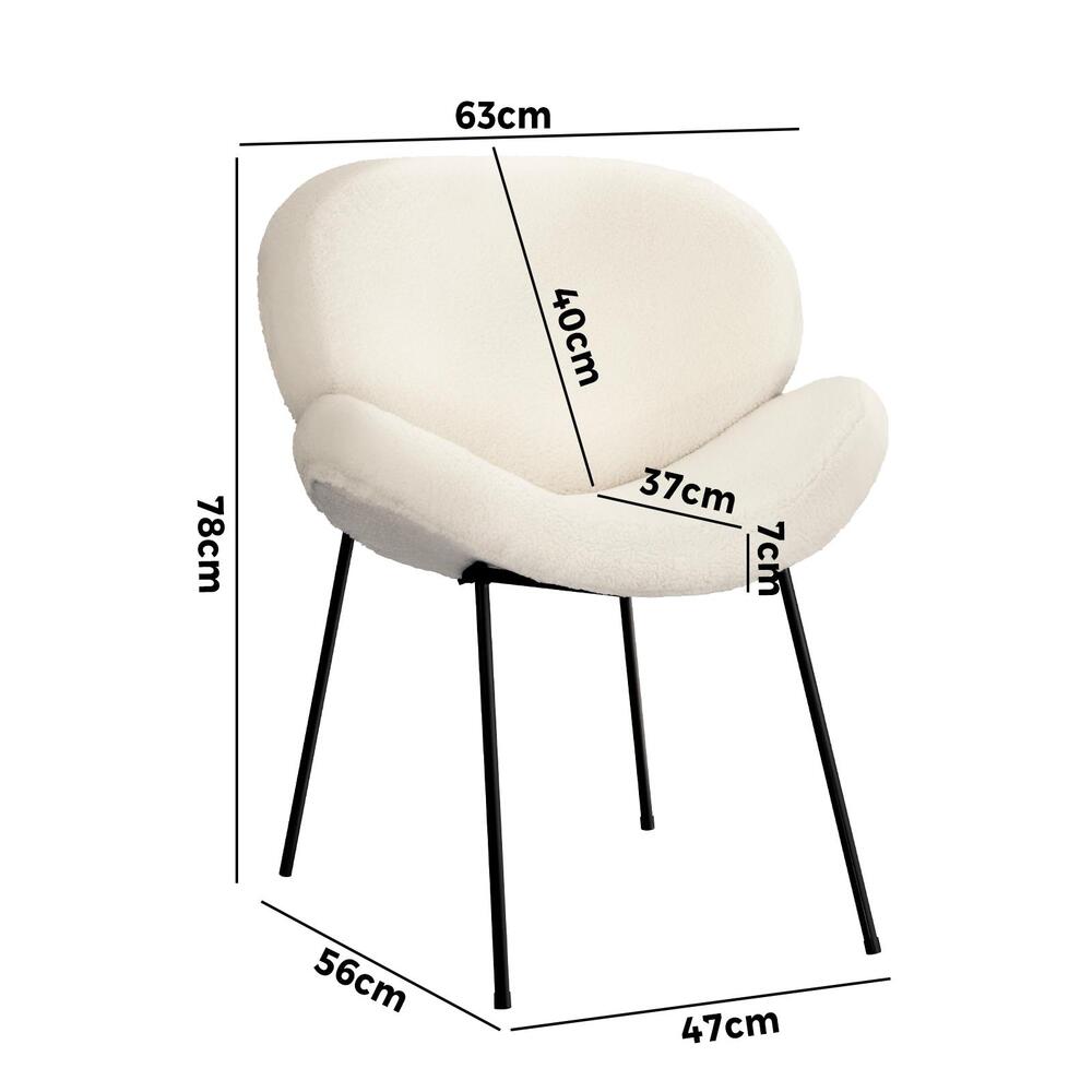 NNEED 2PCS Dining Chair Sherpa White
