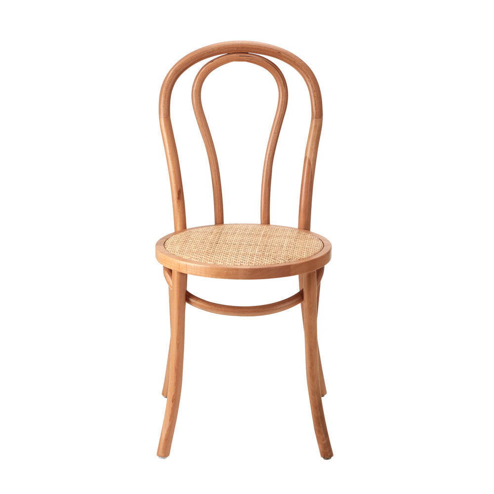 NNEED Dining Chair Solid Wooden Chairs Ratan Seat Beige