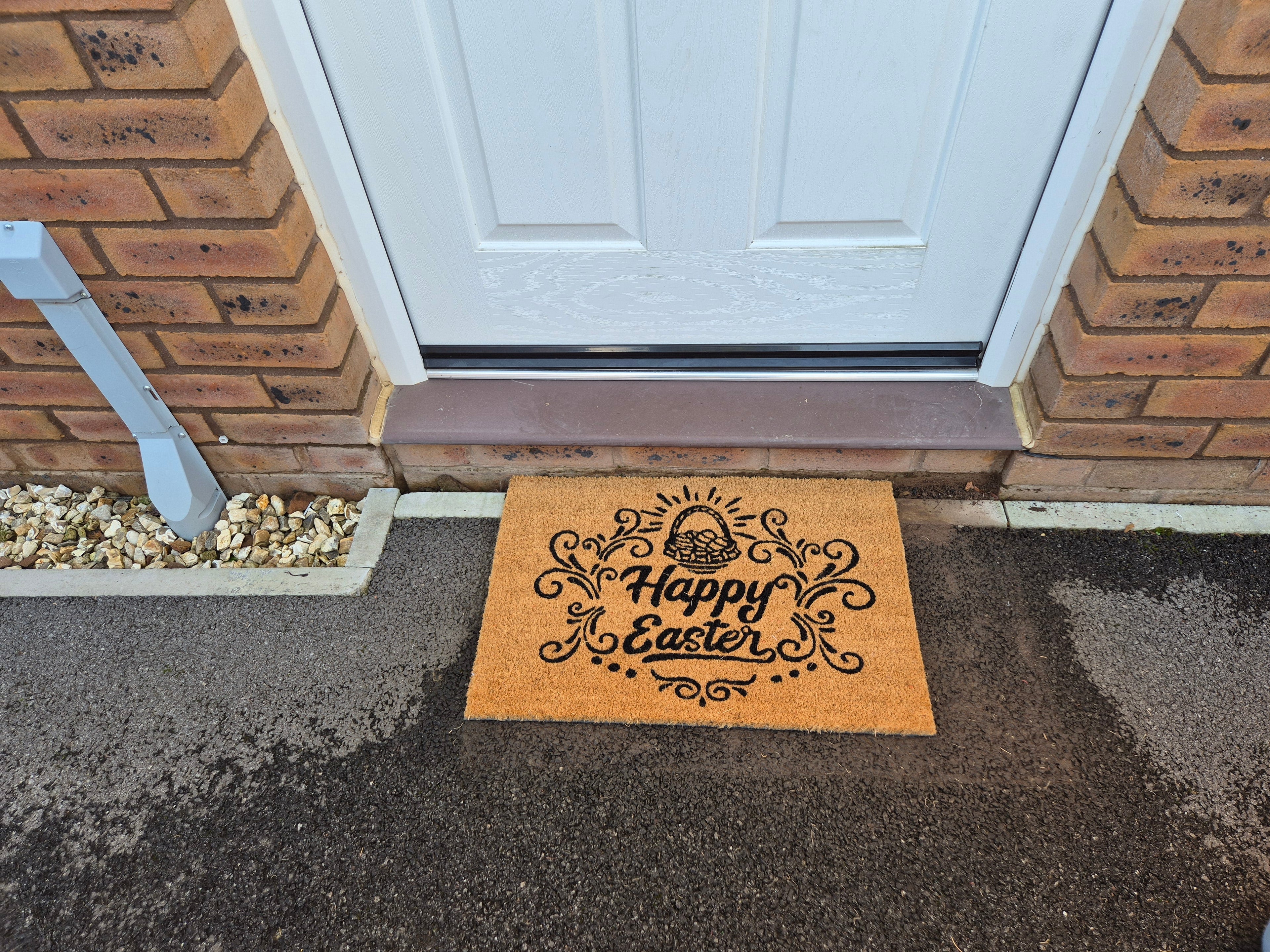Coir Doormat, 60cm x 40cm - 'Happy Easter'