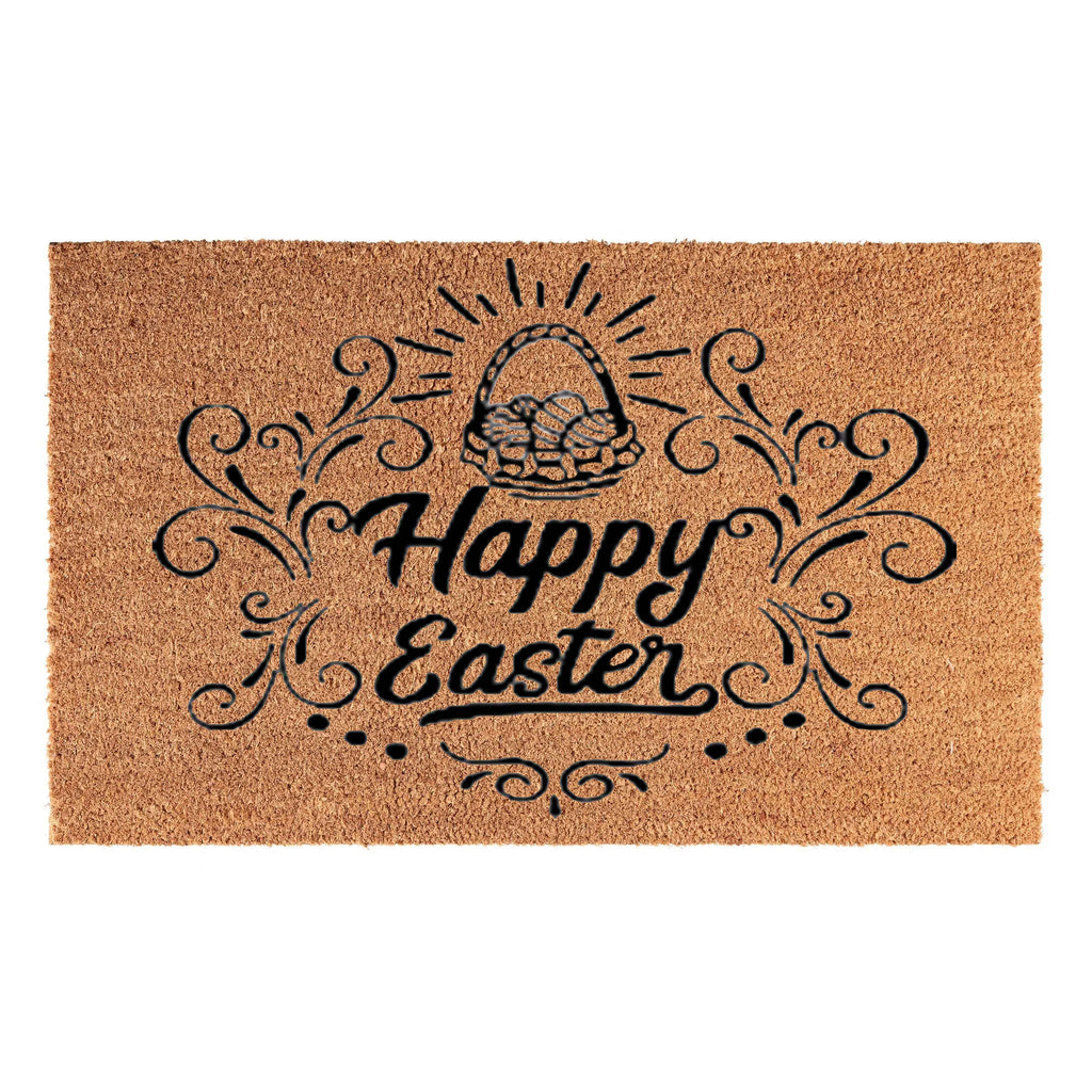 Coir Doormat, 60cm x 40cm - 'Happy Easter'