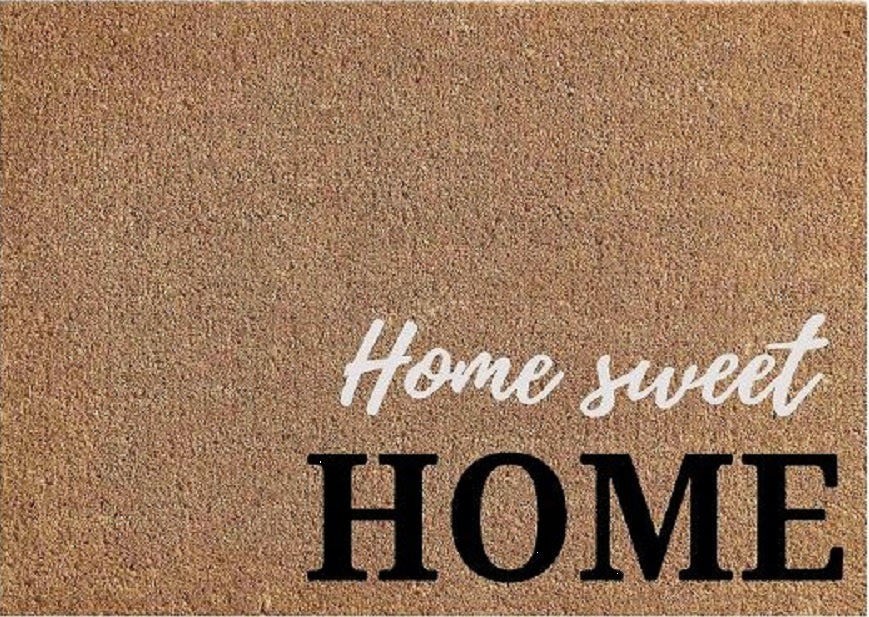 Coir Doormat, 60cm x 40cm - 'Home Sweet Home'