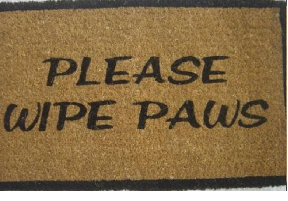 Coir Doormat, 60cm x 40cm - 'Please Wipe Paws'