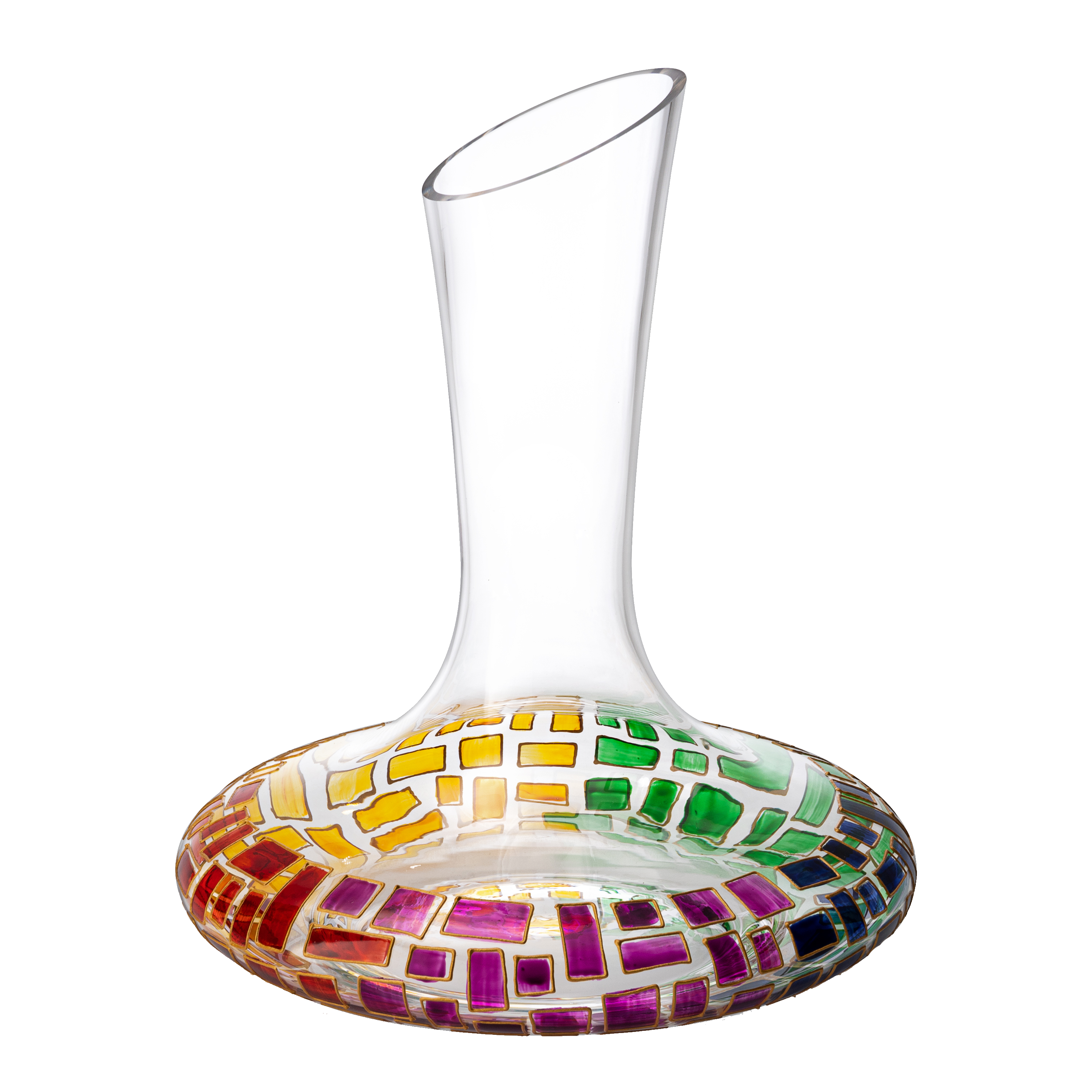 Renaissance Romantic Stained Glass Windows, Artisanal Hand Painted Glassware - The Wine Savant - Gift Idea Her, Him, Birthday, Mom, Housewarming, Gifts Ideas for Women & Men (Decanter)