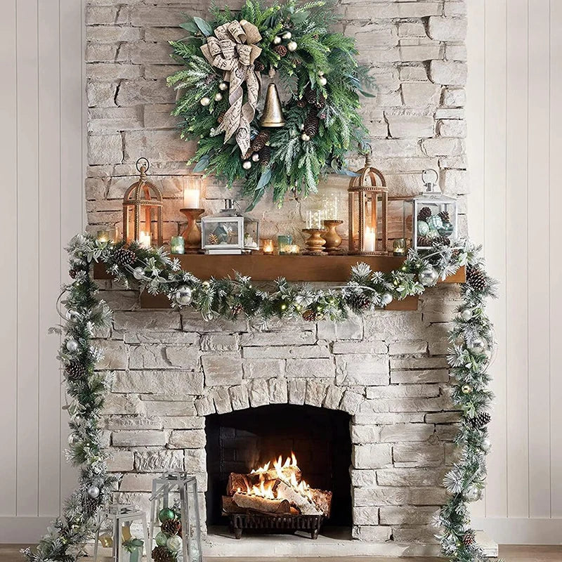 NNEOBA Farmhouse Christmas Wreath with Bells