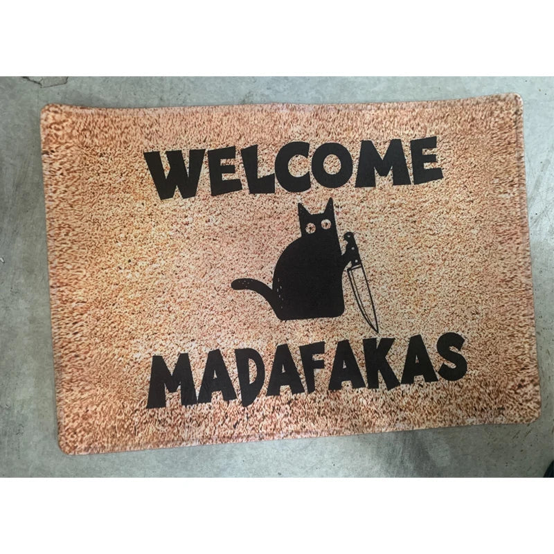 NNEOBA Dark Cat Welcome Doormat