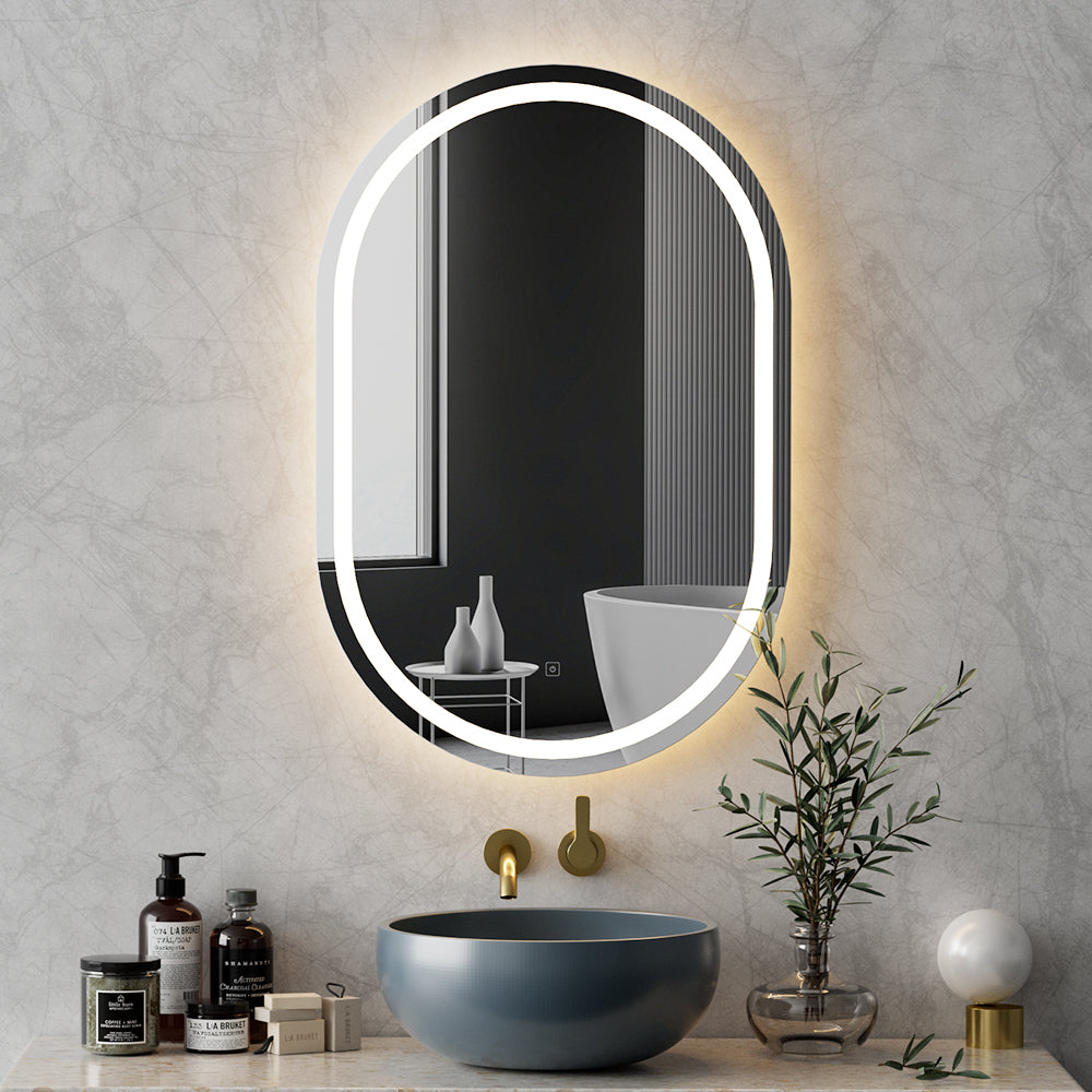 NNEDSZ LED Wall Mirror With Light 50X75CM Bathroom Decor Oval Mirrors Vanity