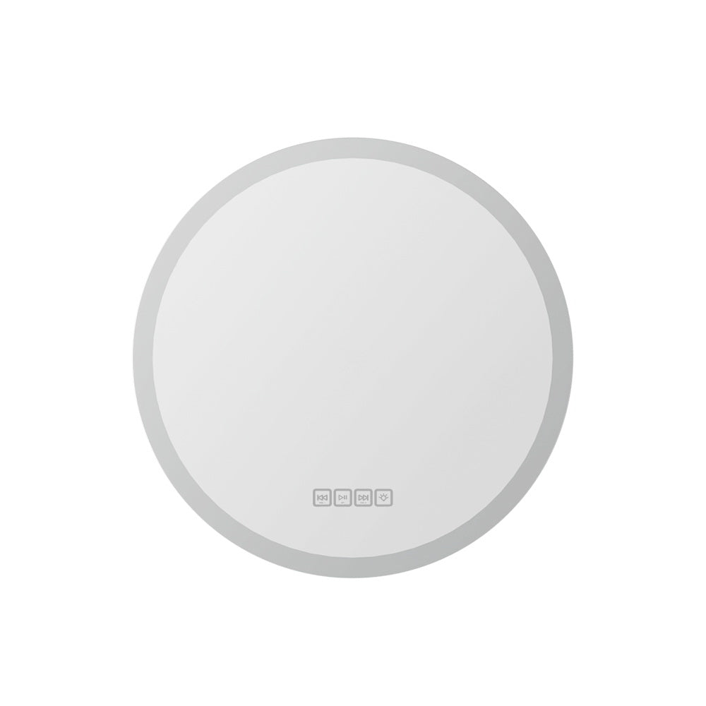 NNEDSZ Bluetooth LED Wall Mirror With Light 50CM Bathroom Decor Round Mirrors