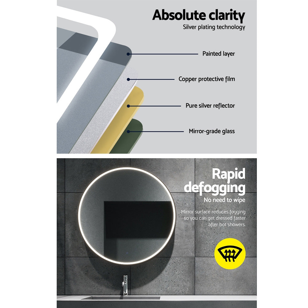 NNEDSZ 70CM LED Wall Mirror With Light Bathroom Decor Round Mirrors Vintage