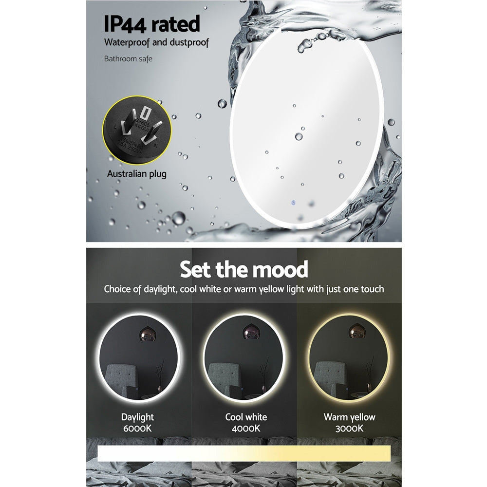 NNEDSZ 70CM LED Wall Mirror With Light Bathroom Decor Round Mirrors Vintage