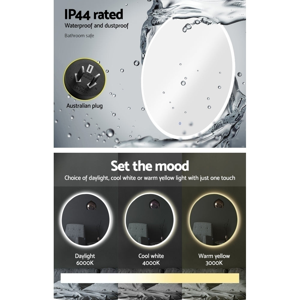 NNEDSZ LED Wall Mirror Bathroom Mirrors With Light 90CM Decor Round Decorative