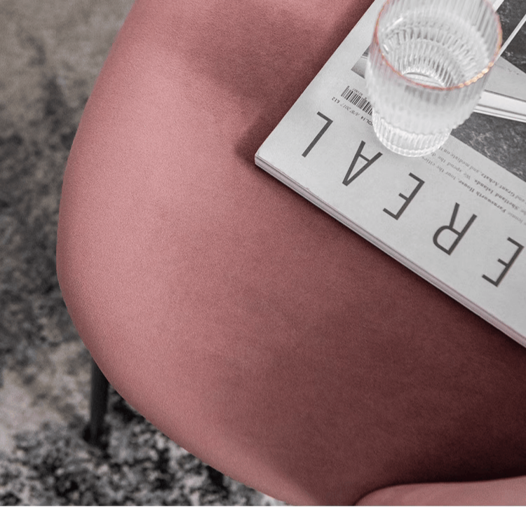 NNETB Light Luxury Velvet Dining Chair Modern Leisure Chair with Backrest Pink