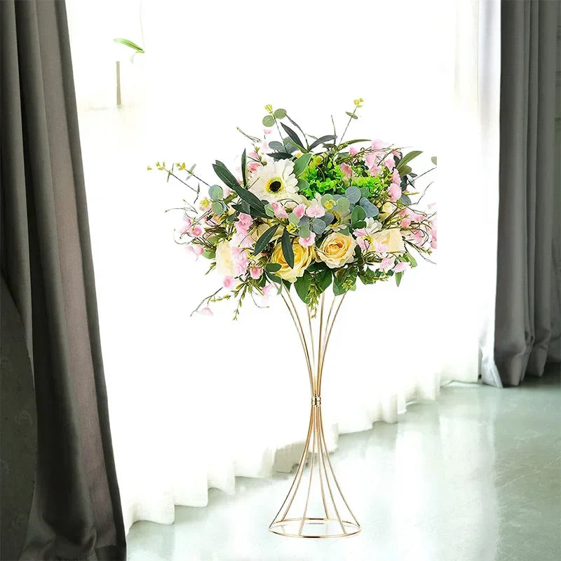 2-Pack Iron Flower Stand Vases Wedding Centerpiece Stands Gold