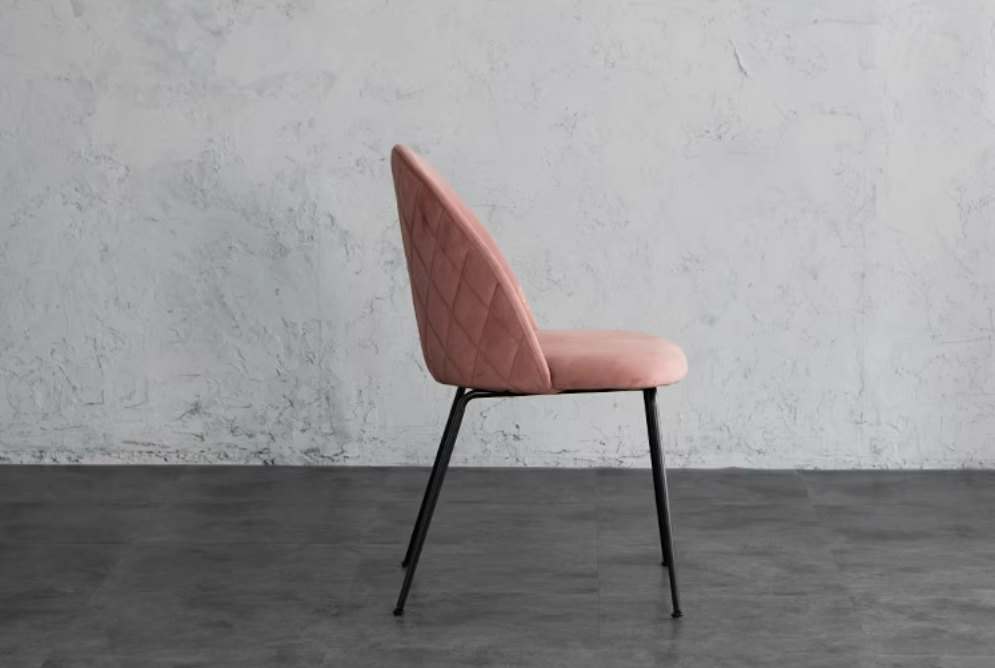NNETB Light Luxury Velvet Dining Chair Modern Leisure Chair with Backrest Pink