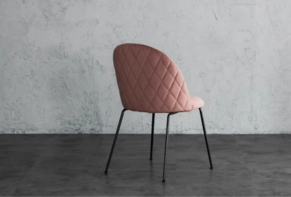 NNETB Light Luxury Velvet Dining Chair Modern Leisure Chair with Backrest Pink