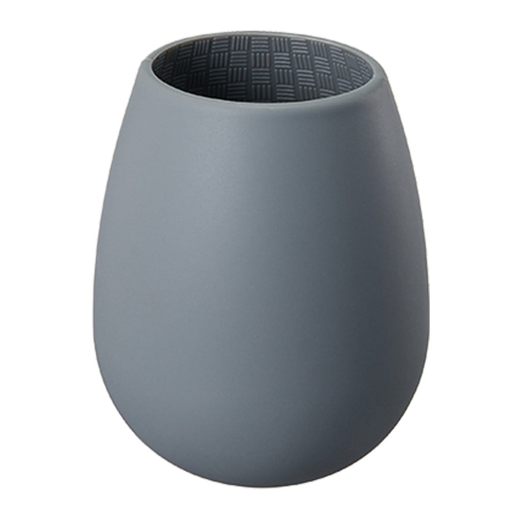 Unbreakable Silicone Stemless Wine Glassware | Set of 4 | Reusable & Shatterproof Tumbler Drinkware for Wine, Water, Cocktails, Champagne Glass for Parties, Camping, Beaches, Boats - (Dark Grey)