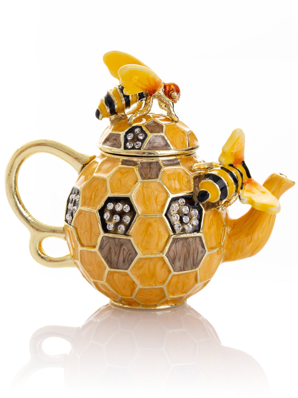 Bee & Honeycomb Teapot Trinket Box by Keren Kopal