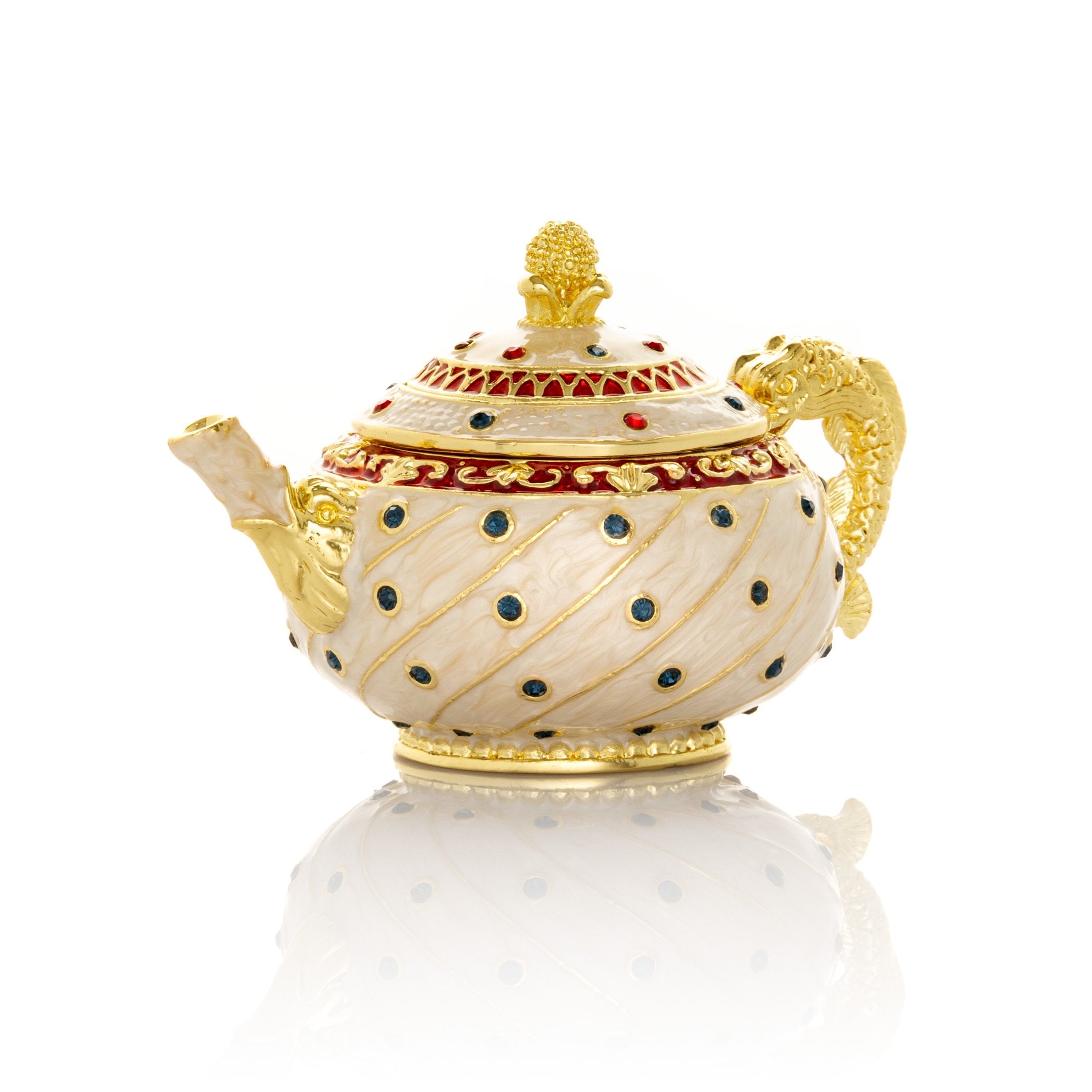 White with Colorful Dots Teapot