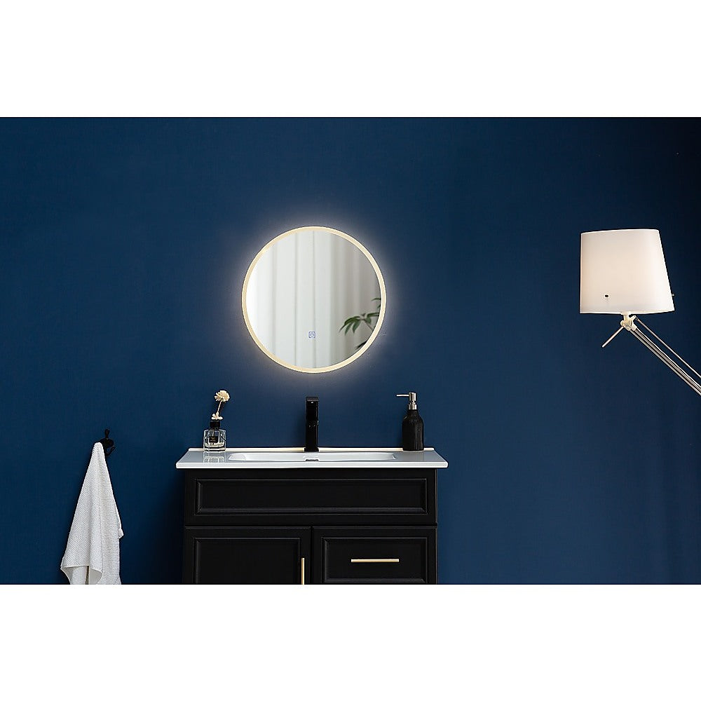 NNEDSZ 80cm LED Wall Mirror Bathroom Mirrors Light Decor Round