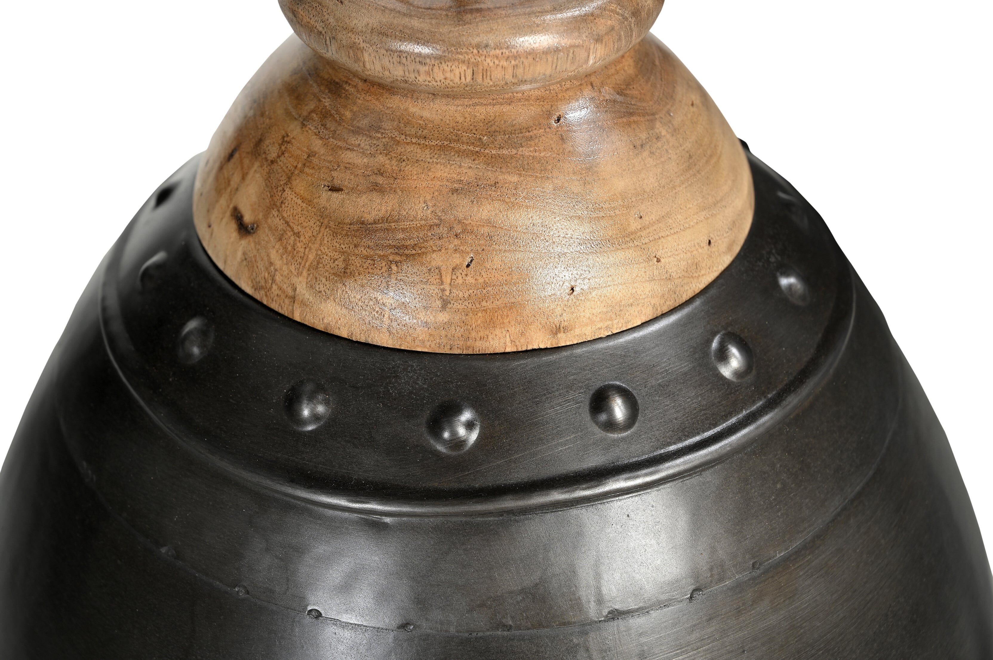 NNEDSZ WASHED IRON AND WOOD LAMPSHADE