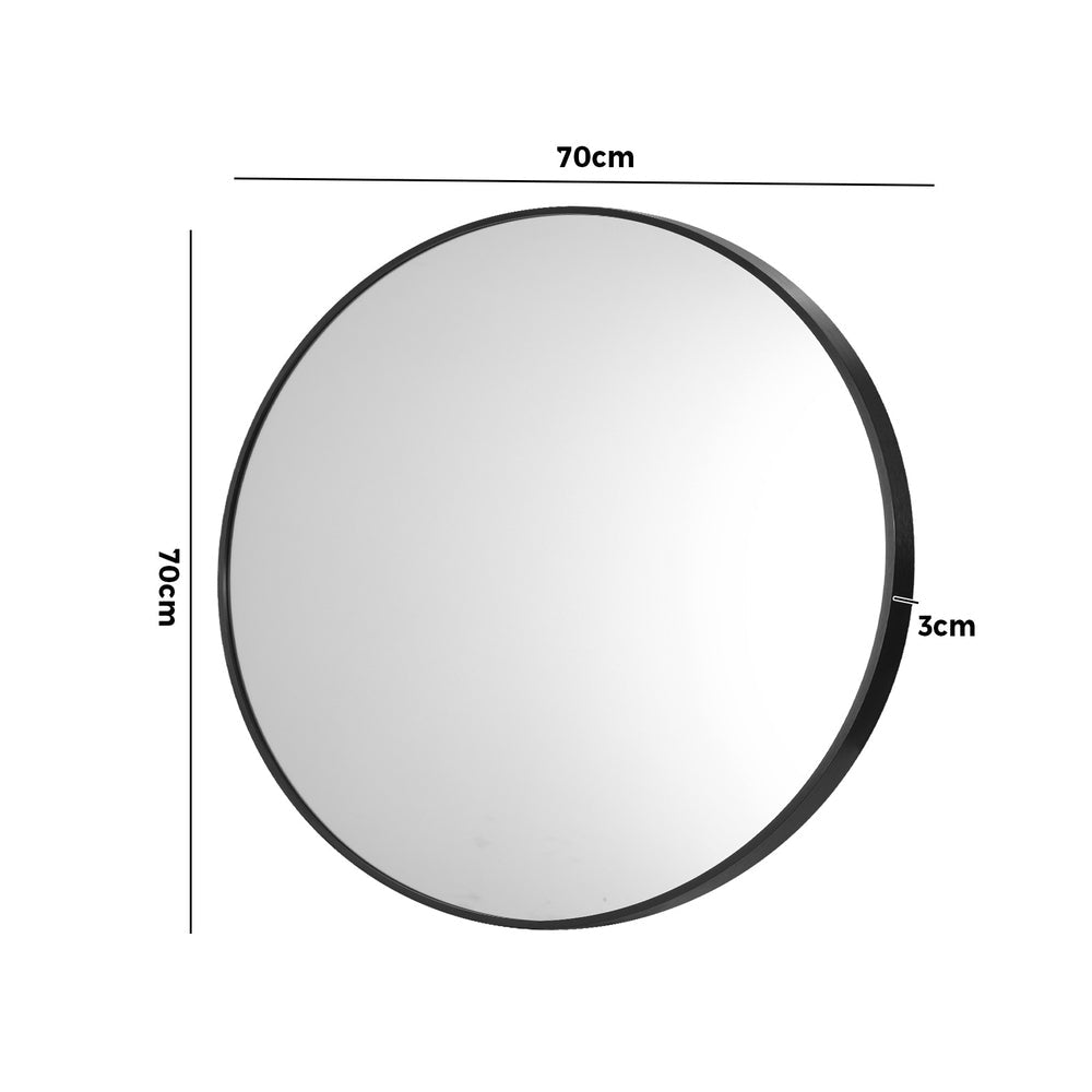 NNEED Wall Mirrors Round 70cm Black