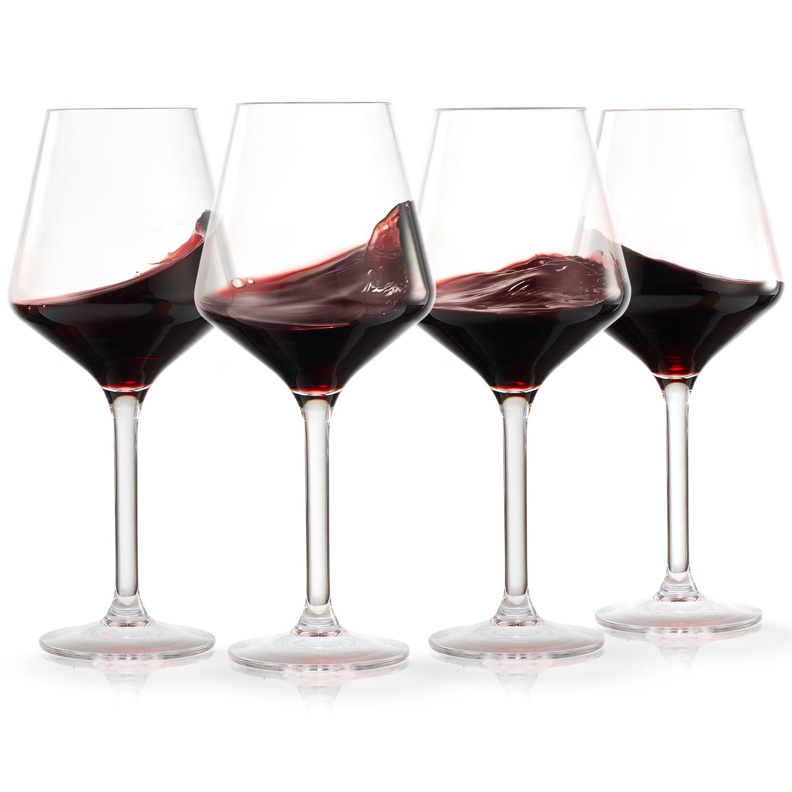 European Style Crystal, Stemmed Wine Glasses, Acrylic Glasses Tritan Drinkware, Unbreakable Muted Color | Set of 6 | Shatterproof BPA-free plastic, Reusable, All Purpose Glassware, Hand Wash Only 15oz