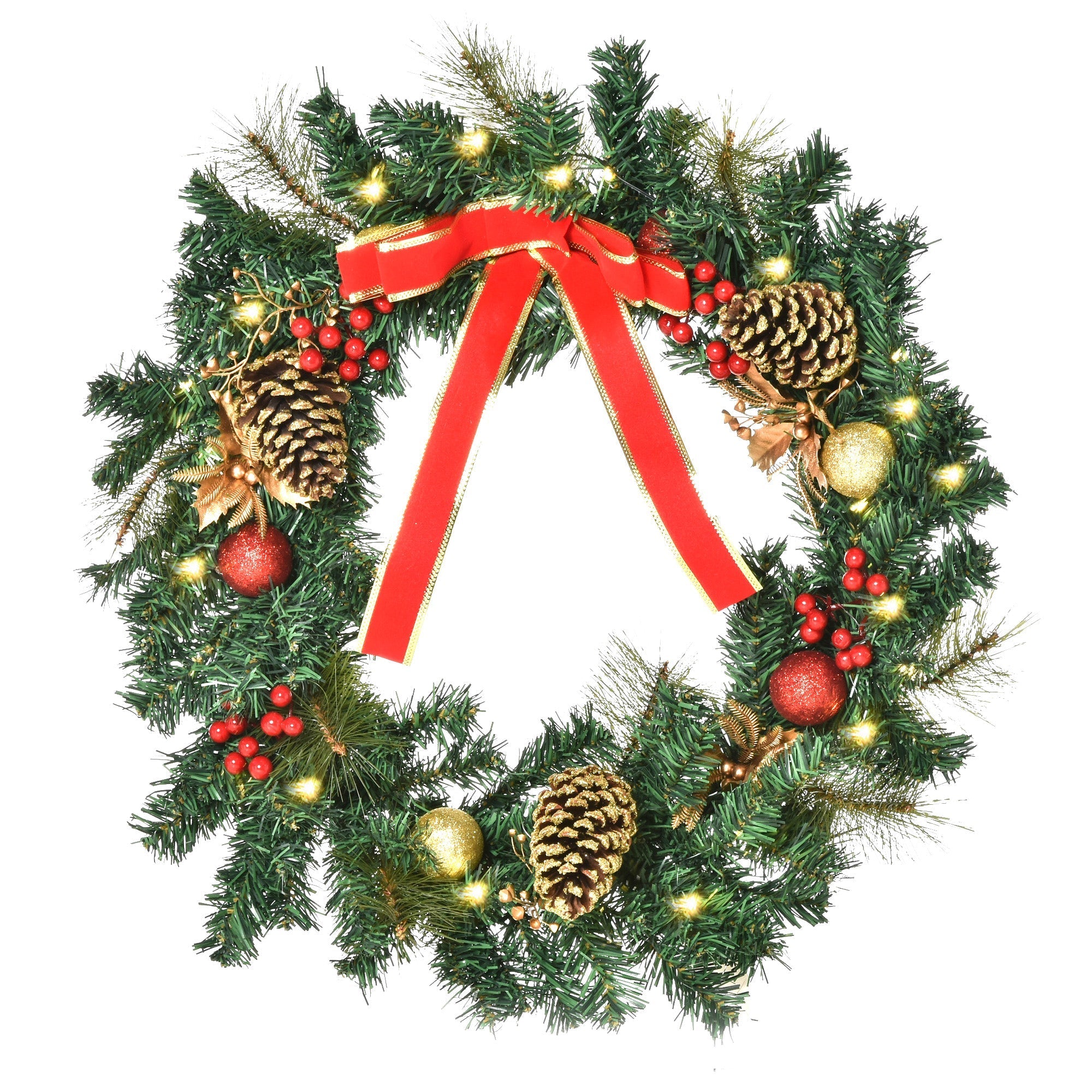 AOSOM Christmas Door Wreath, 60 cm Diameter | Direct Furnish